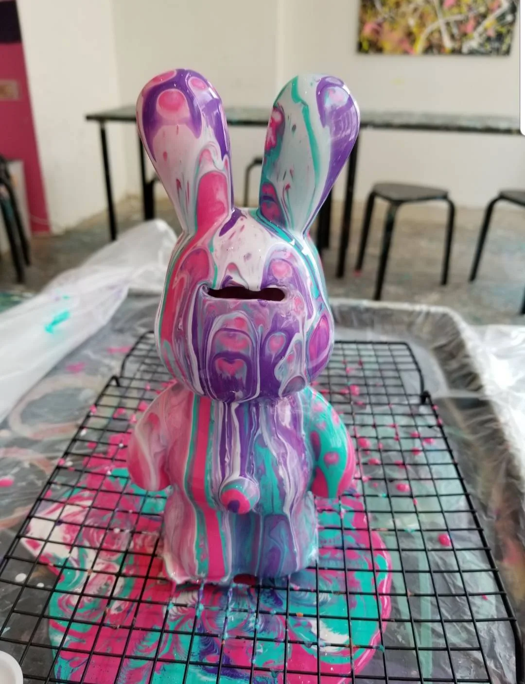 Parent & Child: Pouring Art Bunny 2