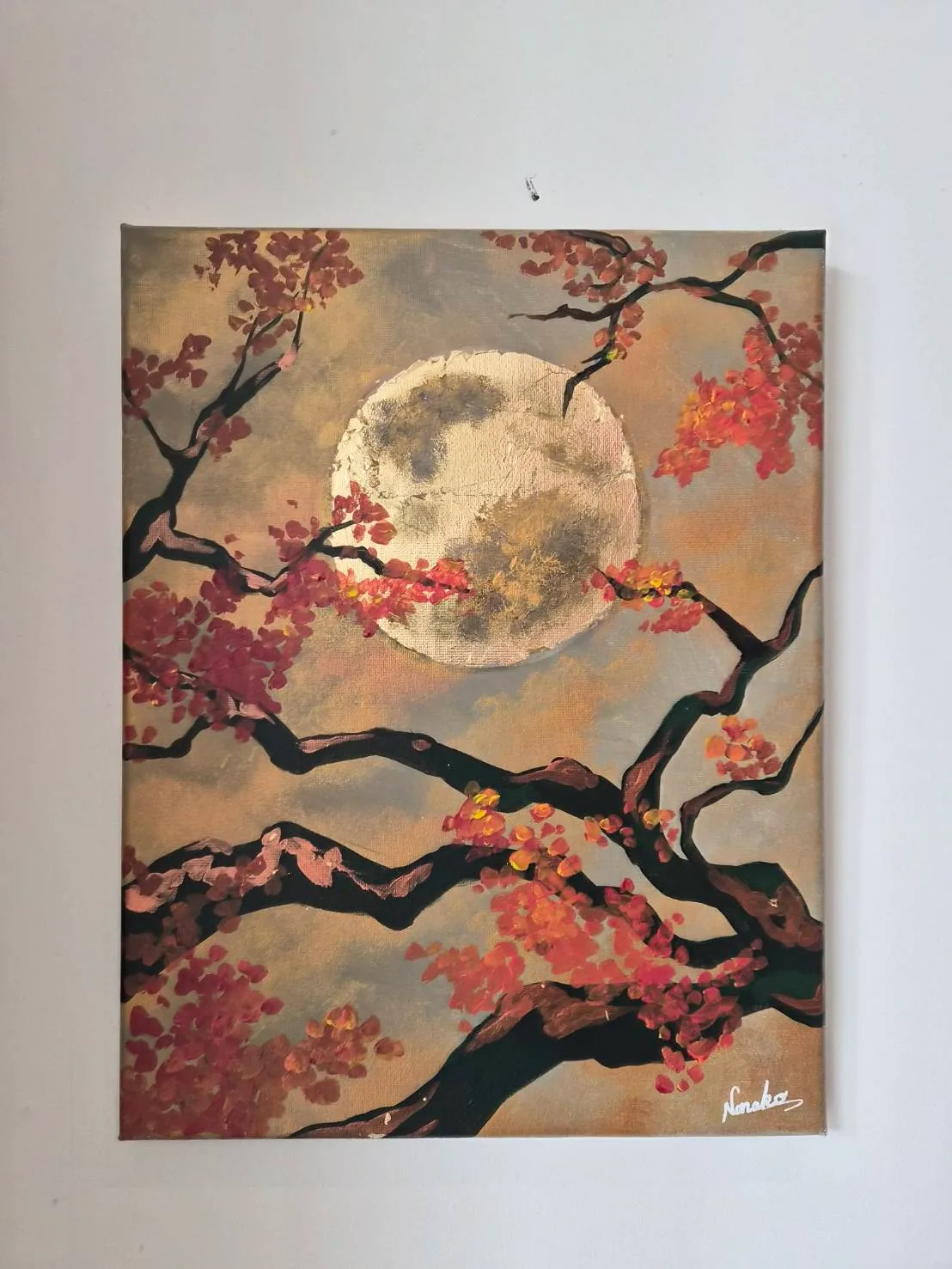 紅葉と秋の月 2