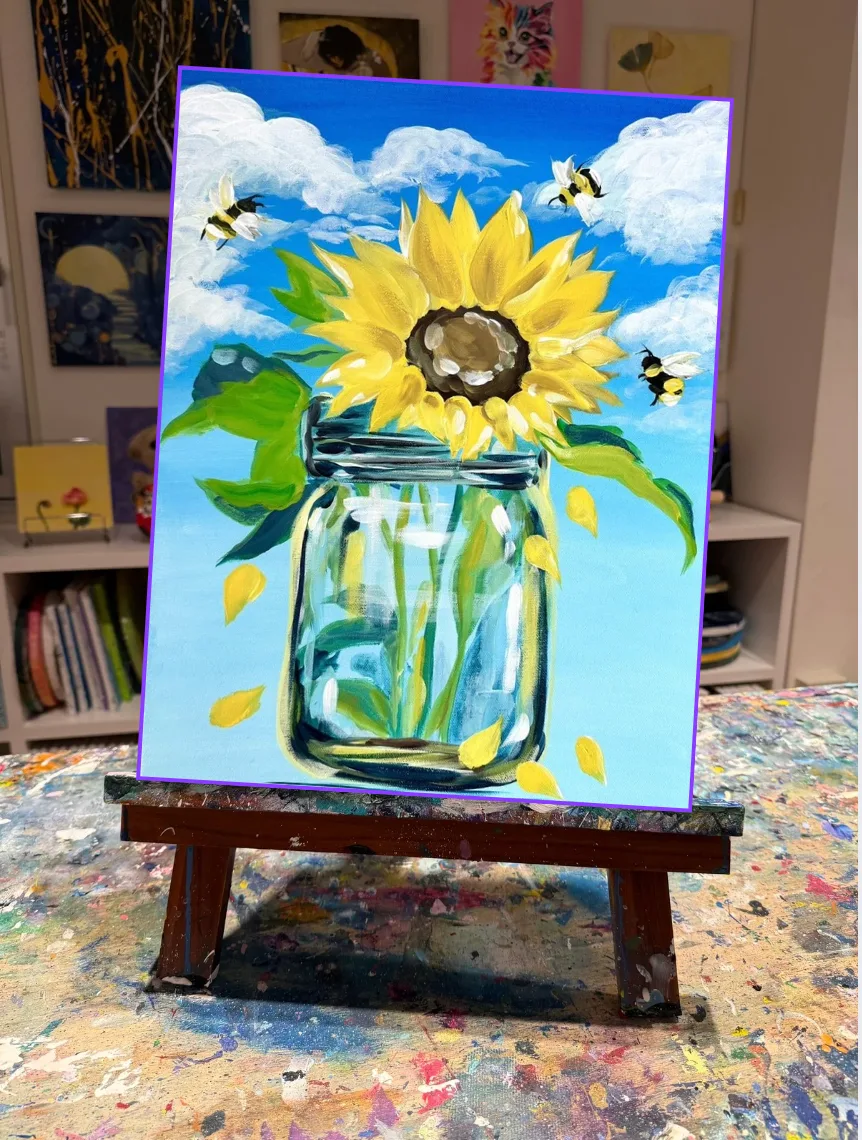 Sunflower in Mason Jar 3