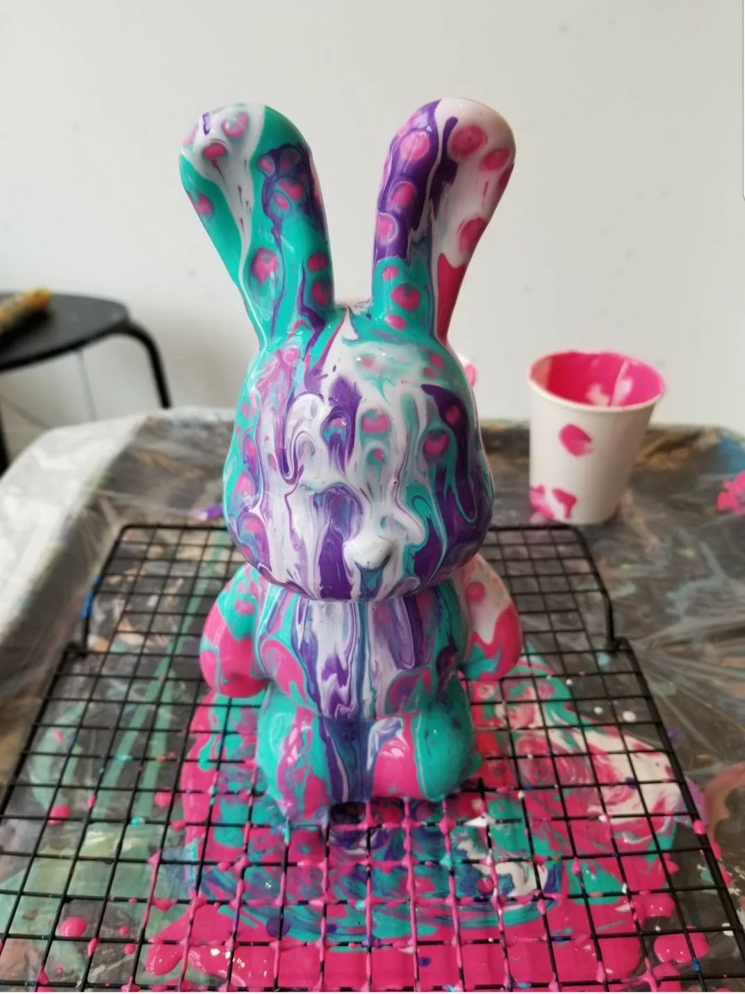 Parent & Child: Pouring Art Bunny 4