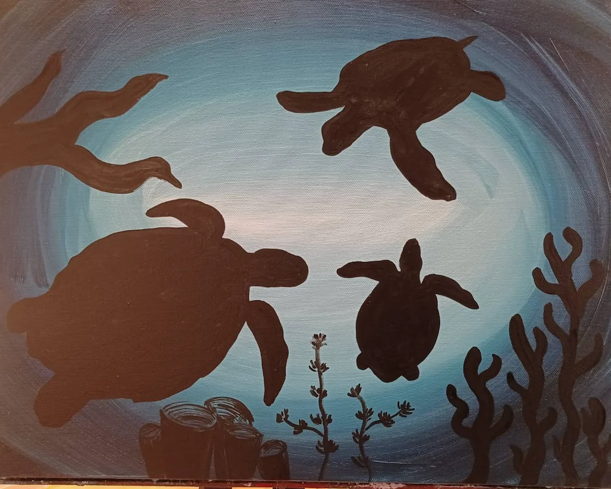 Kids: Sea Turtle Silhouettes 