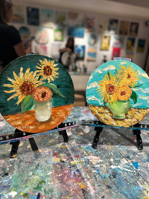 Textured Van Gogh Sunflowers 4