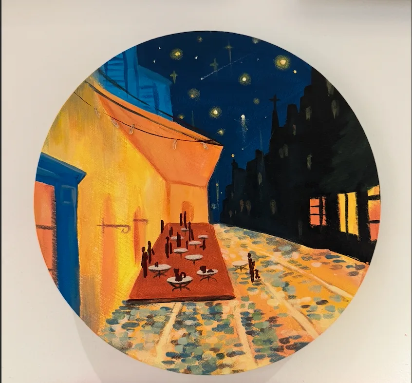 Van Gogh - Cafe Terrace at Night with Lights! 2