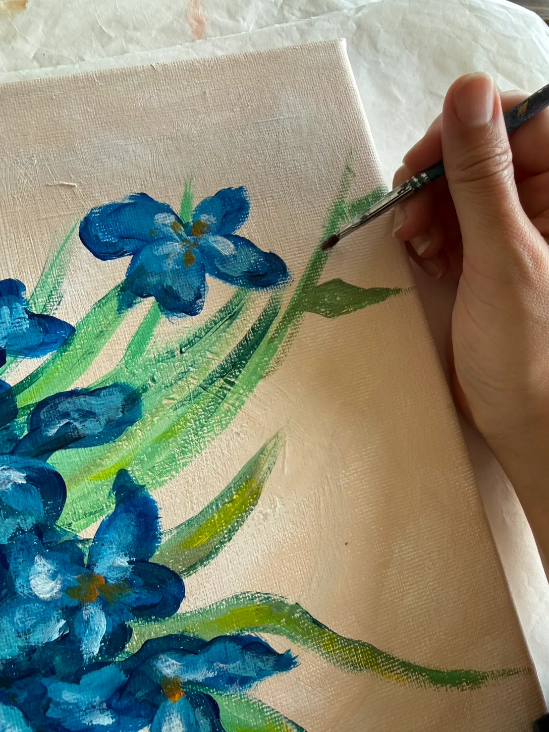 Cat Playing in Van Gogh Iris 3