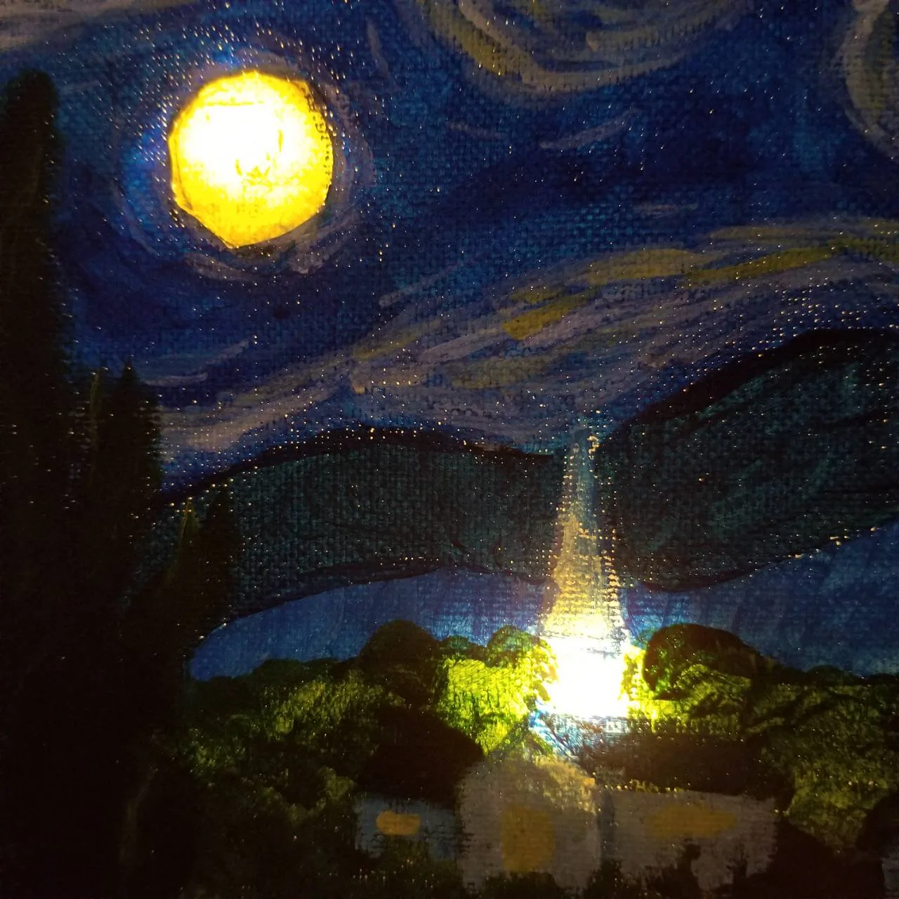 Kids: Van Gogh Starry Night with Lights 4
