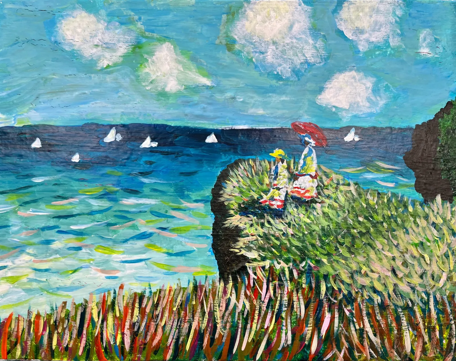 Monet La Promenade sur la falaise Pourville/h
