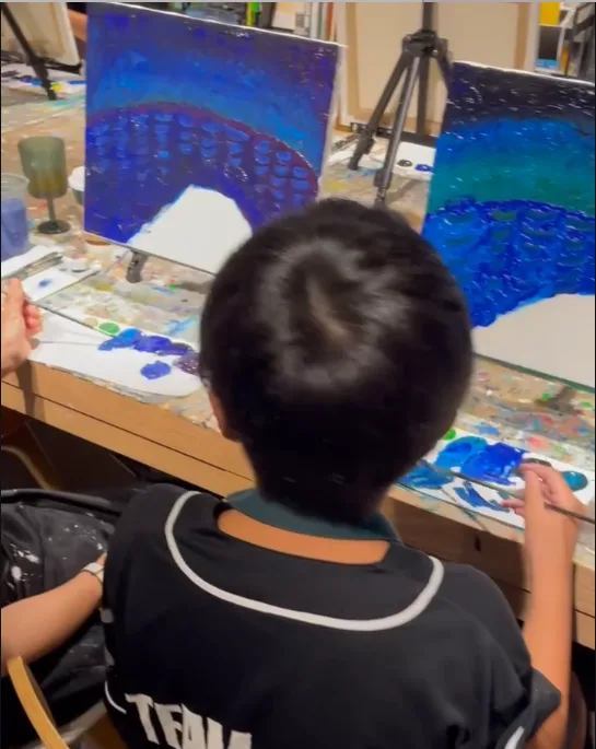 Mummy & me - Van Gogh The starry night over the rhone/u 4