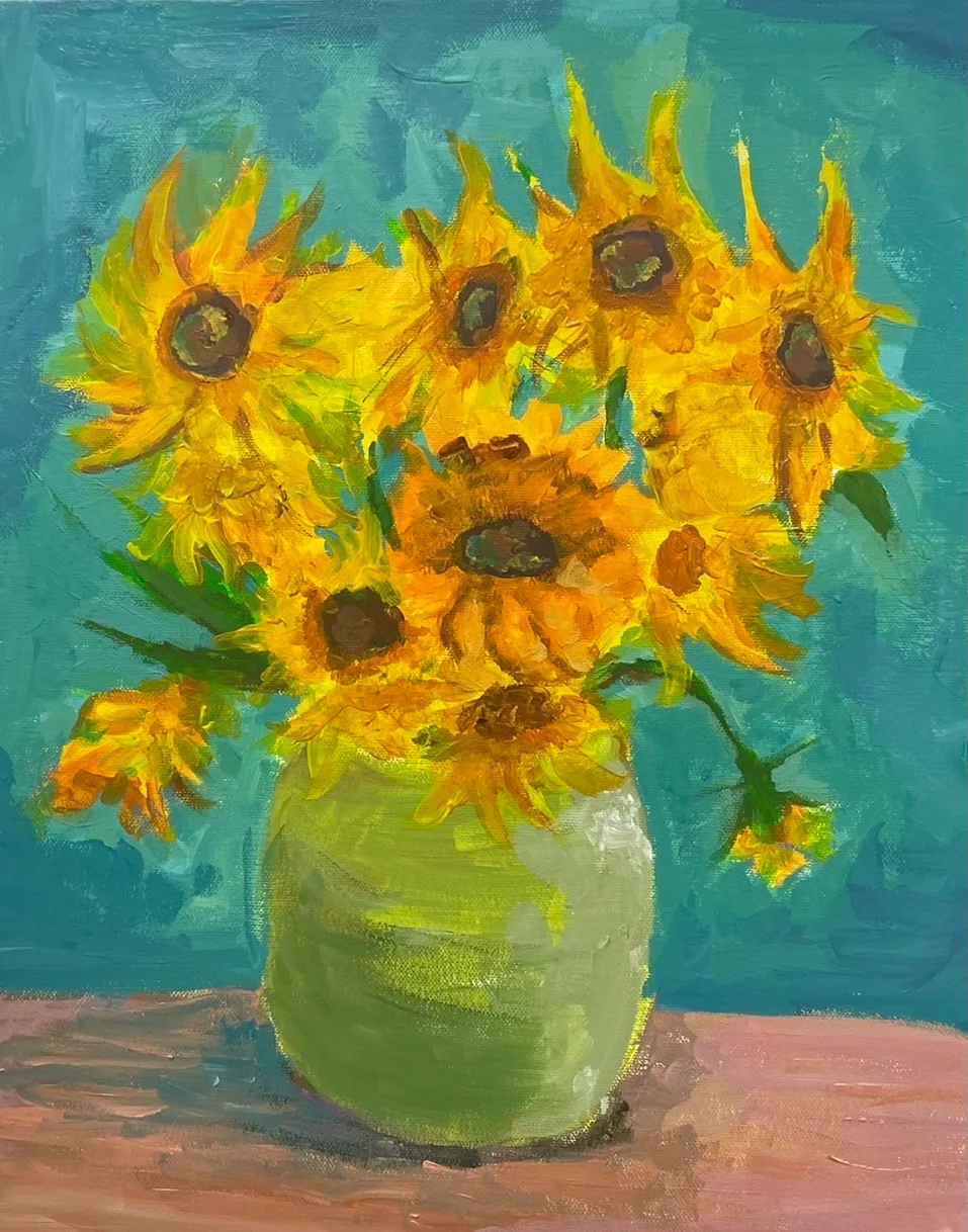 Textured art - Van gogh Sunflower /u 4