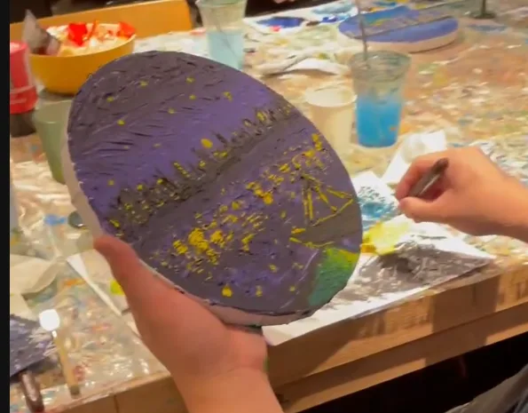 Textured art - Van gogh The starry night over the rhone /u 3