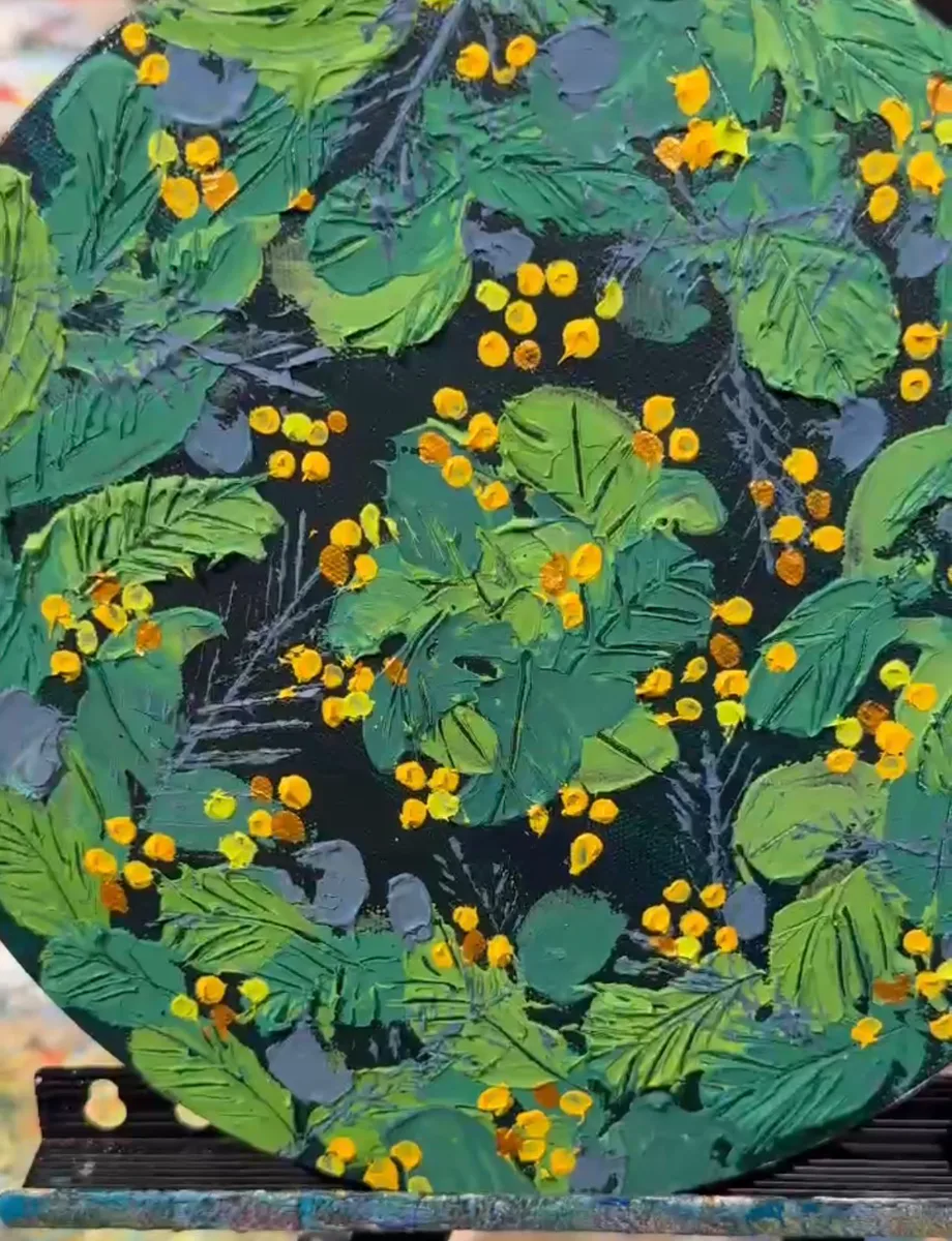 Textured Art Mimosa Welcoming Spring /u 3