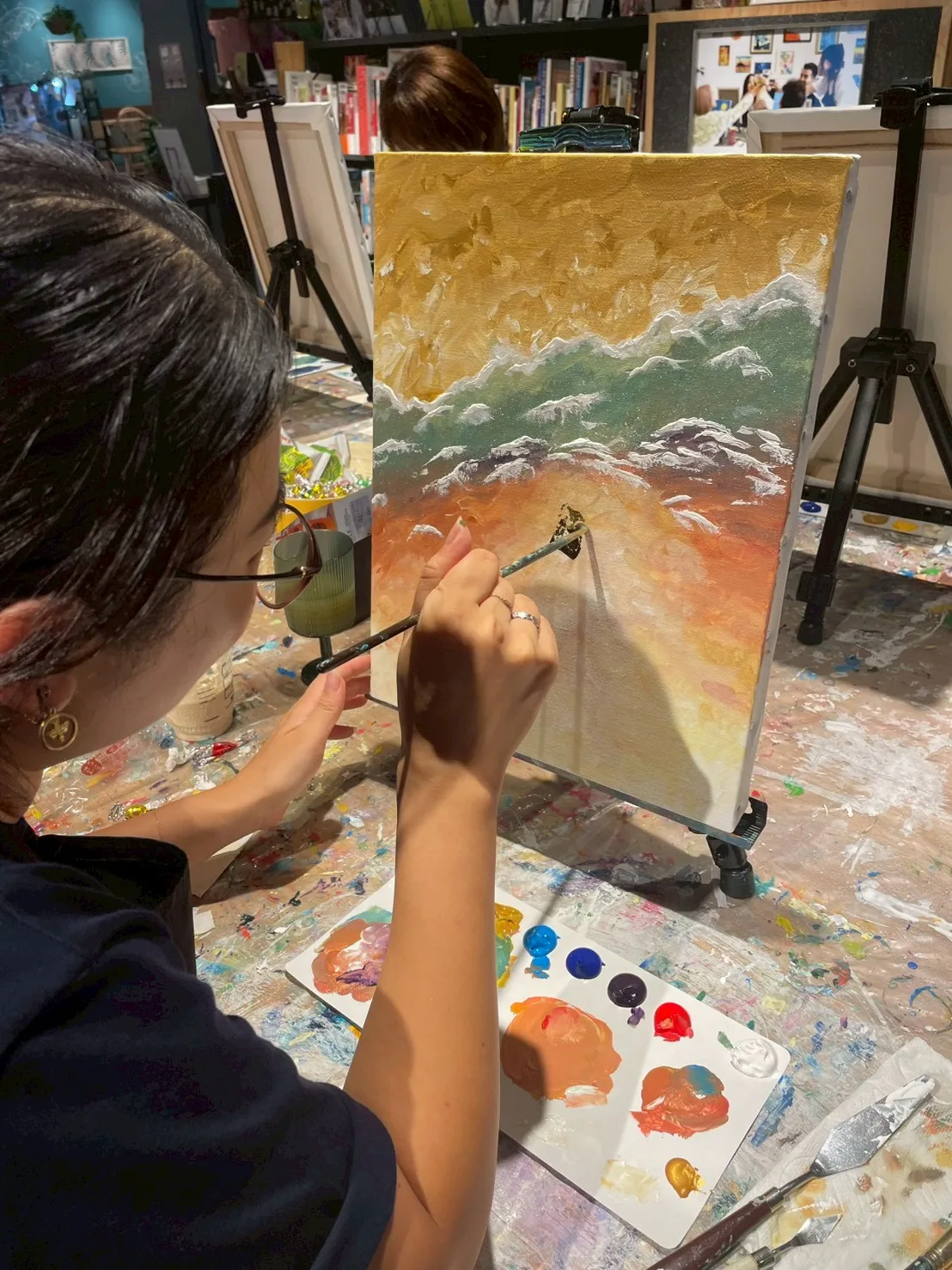 PALE WAVES ABSTRACT w/ Gold foil /u 2